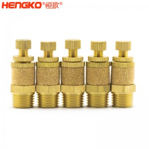 工廠直銷供應1/8″ 1/4″ HSCQ/HSET燒結銅氣動排氣消聲器消音器 降噪