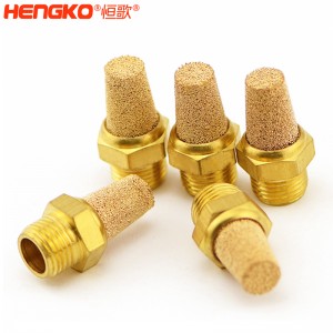 工廠直銷供應1/8″ 1/4″ HSCQ/HSET燒結銅氣動排氣消聲器消音器 降噪